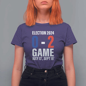 Trump Supporter T Shirt For Women Election 2024 Game 0 2 Score July September Never Surrender TS11 Purple Print Your Wear