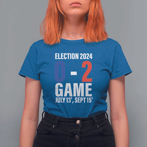 Trump Supporter T Shirt For Women Election 2024 Game 0 2 Score July September Never Surrender TS11 Royal Blue Print Your Wear