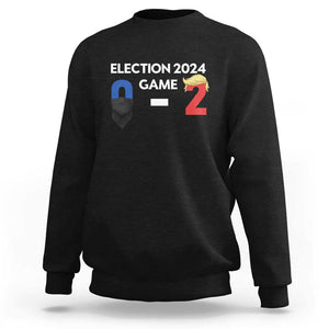 Funny Trump Supporter Sweatshirt Election 2024 Game 0 2 Score Blond Hair Assassin TS11 Black Print Your Wear