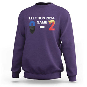 Funny Trump Supporter Sweatshirt Election 2024 Game 0 2 Score Blond Hair Assassin TS11 Purple Print Your Wear