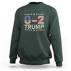 Trump Supporter Sweatshirt Trump 0 2 Fight Fight Fight You Missed Again Star USA Flag Stripes TS11 Dark Forest Green Print Your Wear