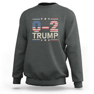 Trump Supporter Sweatshirt Trump 0 2 Fight Fight Fight You Missed Again Star USA Flag Stripes TS11 Dark Heather Print Your Wear