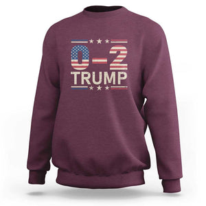 Trump Supporter Sweatshirt Trump 0 2 Fight Fight Fight You Missed Again Star USA Flag Stripes TS11 Maroon Print Your Wear