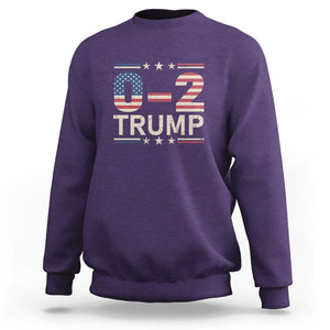 Trump Supporter Sweatshirt Trump 0 2 Fight Fight Fight You Missed Again Star USA Flag Stripes TS11 Purple Print Your Wear