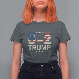 Trump Supporter T Shirt For Women Trump 0 2 Fight Fight Fight You Missed Again Star USA Flag Stripes TS11 Dark Heather Print Your Wear