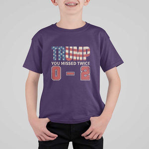 Trump Supporter T Shirt For Kid Trump You Missed Twice 0 2 American Flag Vintage Political TS11 Purple Print Your Wear