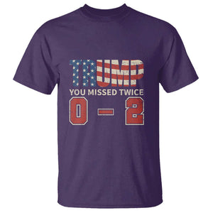 Trump Supporter T Shirt Trump You Missed Twice 0 2 American Flag Vintage Political TS11 Purple Print Your Wear