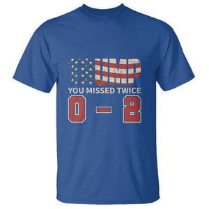 Trump Supporter T Shirt Trump You Missed Twice 0 2 American Flag Vintage Political TS11 Royal Blue Print Your Wear