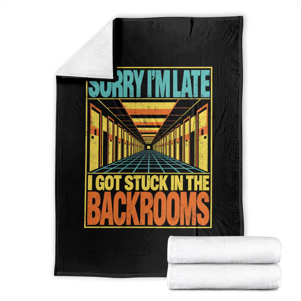 Sorry I Am Late I Got Stuck In The Backrooms Throw Blanket Horror Liminal Space