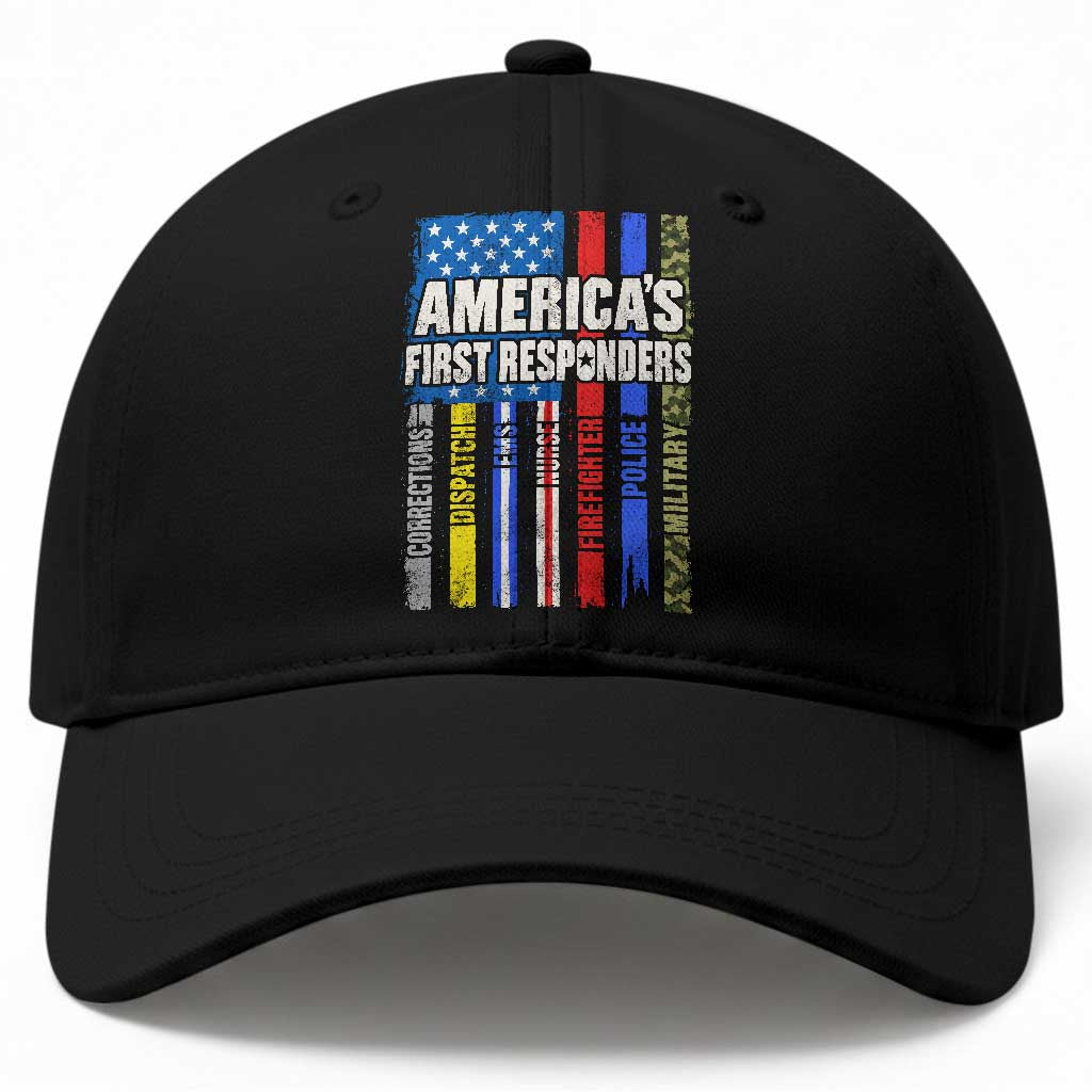 Americas First Responders Baseball Cap Corrections Dispatch EMS Nurse Firefighter Police Military US Flag