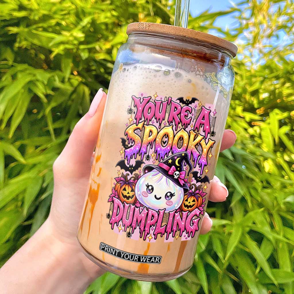 You Are A Spooky Dumpling Halloween Glass Can Kawaii Glitter Dim Sum Food Squishy