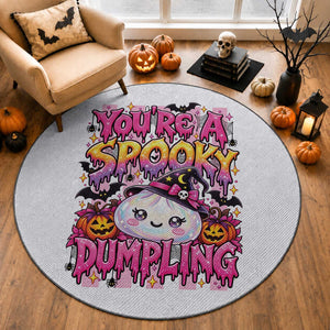 You Are A Spooky Dumpling Halloween Round Rug Kawaii Glitter Dim Sum Food Squishy