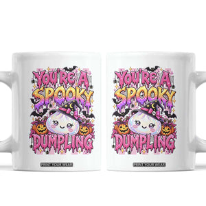You Are A Spooky Dumpling Halloween Coffee Mug Kawaii Glitter Dim Sum Food Squishy