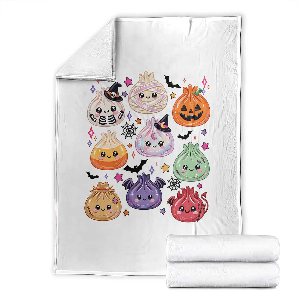 Glitter Dumpling Halloween Throw Blanket Kawaii Food Squishy Dim Sum