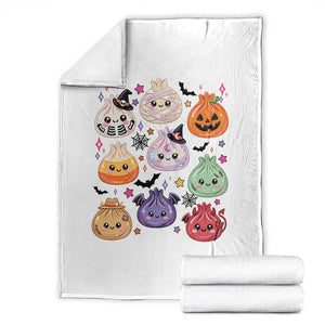Glitter Dumpling Halloween Throw Blanket Kawaii Food Squishy Dim Sum