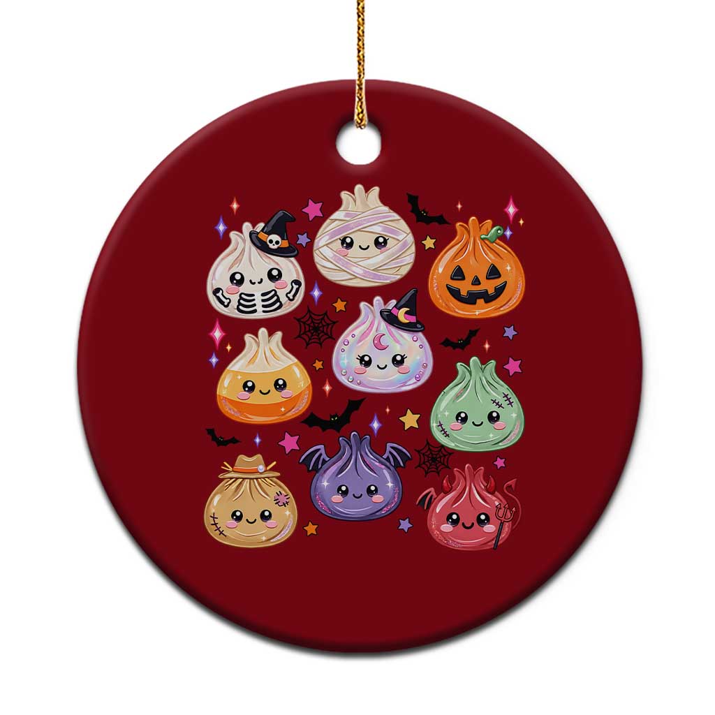 Glitter Dumpling Halloween Ceramic Ornament Kawaii Food Squishy Dim Sum