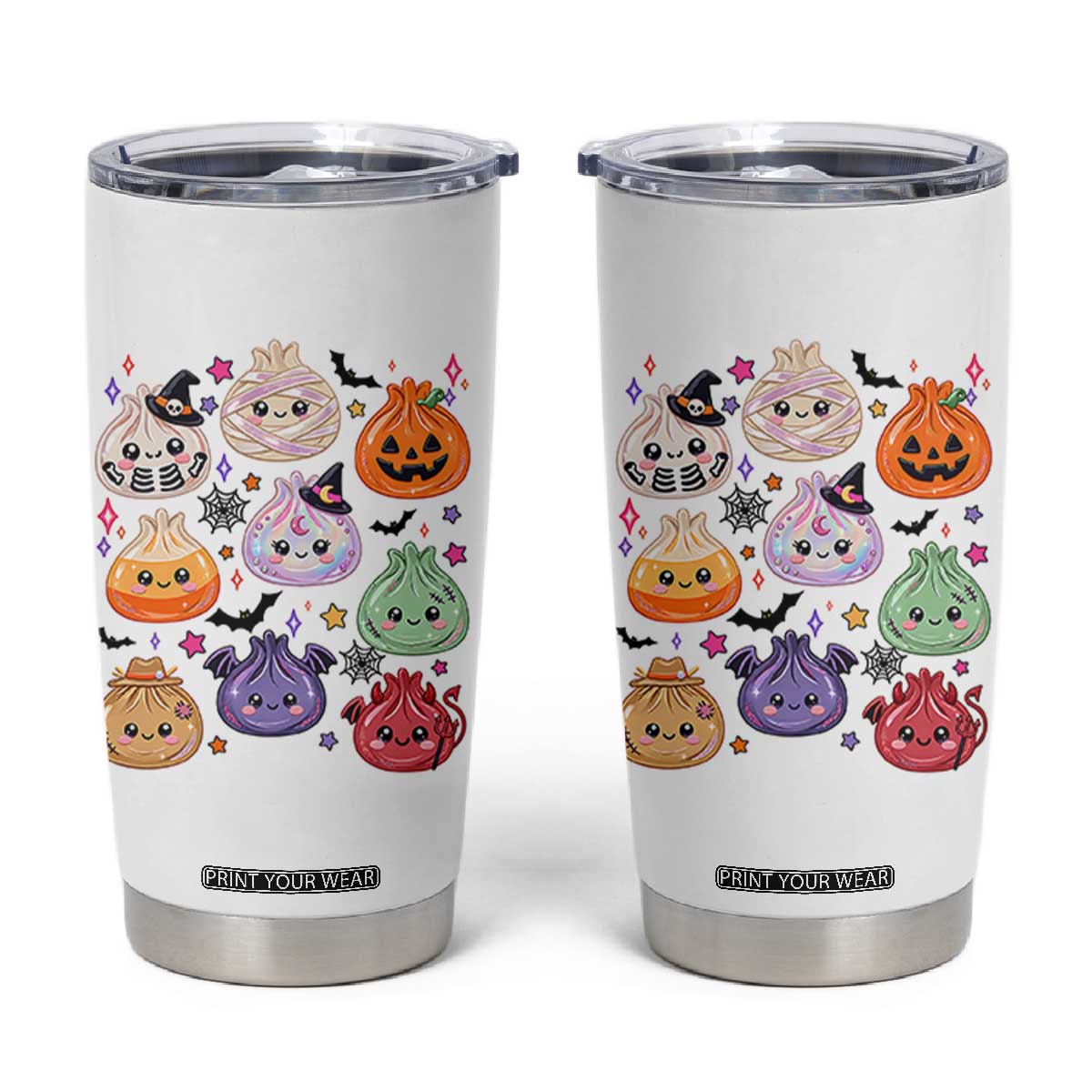 Glitter Dumpling Halloween Tumbler Cup Kawaii Food Squishy Dim Sum