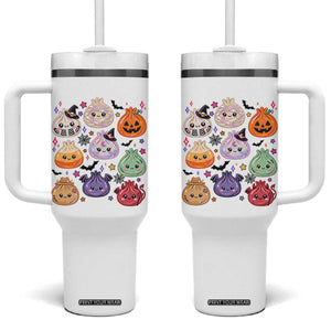 Glitter Dumpling Halloween Tumbler With Handle Kawaii Food Squishy Dim Sum