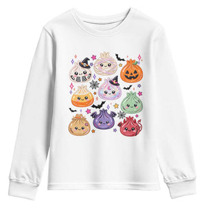 Glitter Dumpling Halloween Youth Sweatshirt Kawaii Food Squishy Dim Sum