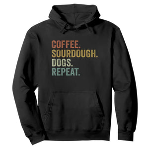 Coffee Sourdough Dogs Repeat Hoodie Funny Baker Bread Making