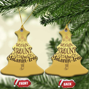 Christmas African American Christmas Ornament Rockin' Around The Melanin Tree Xmas TS11 Christmas Tree Gold Print Your Wear