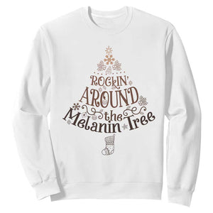 Christmas African American Sweatshirt Rockin' Around The Melanin Tree Xmas TS11 White Print Your Wear