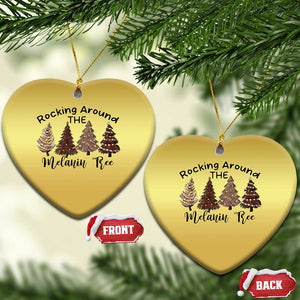 Xmas African American Christmas Ornament Rocking Around The Melanin Tree Xmas Tree TS11 Heart Gold Print Your Wear