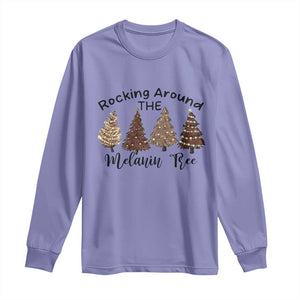 Christmas African American Long Sleeve Shirt Rocking Around The Melanin Tree Xmas Tree TS11 Violet Print Your Wear