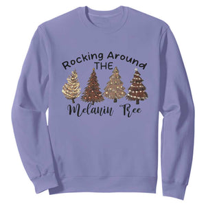 Christmas African American Sweatshirt Rocking Around The Melanin Tree Xmas Tree TS11 Violet Print Your Wear