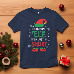 Funny Christmas Elf T Shirt I'm Not An Elf I'm Just Short Snowflakes TS11 Navy Print Your Wear