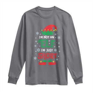 Funny Christmas Elf Long Sleeve Shirt I'm Not An Elf I'm Just Short Snowflakes TS11 Charcoal Print Your Wear