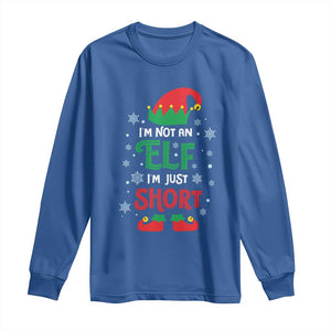 Funny Christmas Elf Long Sleeve Shirt I'm Not An Elf I'm Just Short Snowflakes TS11 Royal Blue Print Your Wear