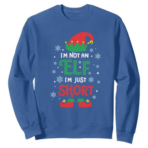 Funny Christmas Elf Sweatshirt I'm Not An Elf I'm Just Short Snowflakes TS11 Royal Blue Print Your Wear