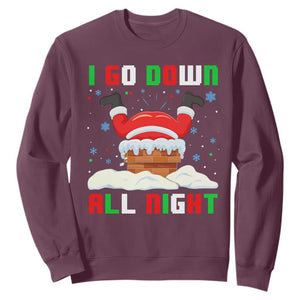 Funny Christmas Sweatshirt I Go Down All Night TS11 Maroon Print Your Wear