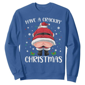 Funny Christmas Santa Sweatshirt Have A Crackin Xmas TS11 Royal Blue Print Your Wear