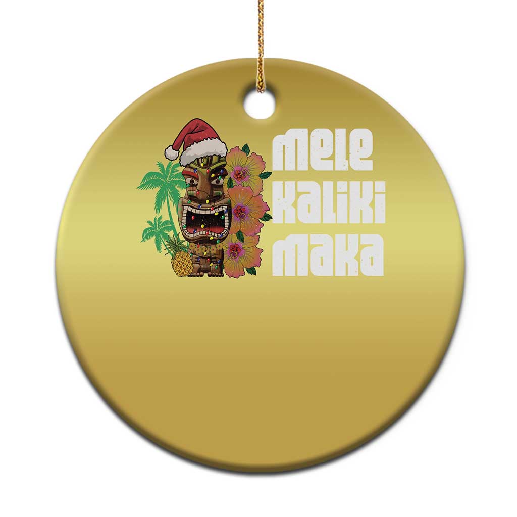 Xmas In Hawaii Christmas Ornament Mele Kalikimaka Tiki Hibiscus Flower Santa Hat TS11 Print Your Wear