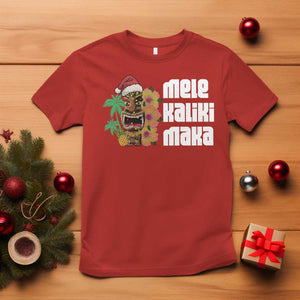 Christmas In Hawaii T Shirt Mele Kalikimaka Tiki Hibiscus Flower Santa Hat TS11 Red Print Your Wear