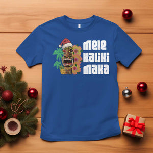 Christmas In Hawaii T Shirt Mele Kalikimaka Tiki Hibiscus Flower Santa Hat TS11 Royal Blue Print Your Wear