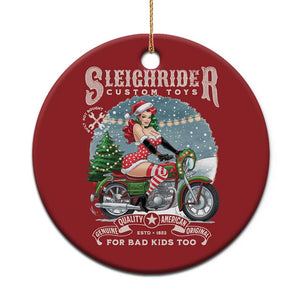 Xmas Female Santa Motorcycle Christmas Ornament Sleighrider Custom Toys For Bad Kids Too TS11 Print Your Wear