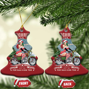 Xmas Female Santa Motorcycle Christmas Ornament Sleighrider Custom Toys For Bad Kids Too TS11 Christmas Tree Red Print Your Wear