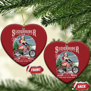 Xmas Female Santa Motorcycle Christmas Ornament Sleighrider Custom Toys For Bad Kids Too TS11 Heart Red Print Your Wear