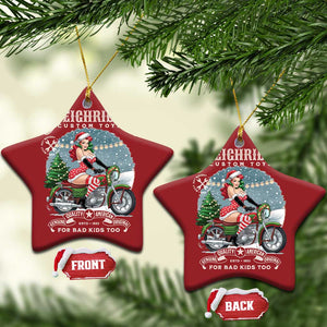 Xmas Female Santa Motorcycle Christmas Ornament Sleighrider Custom Toys For Bad Kids Too TS11 Star Red Print Your Wear