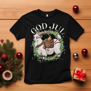 God Jul T Shirt Yule Goat Christmas Wreath Winter Solstice TS11 Black Print Your Wear