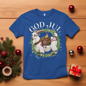 God Jul T Shirt Yule Goat Christmas Wreath Winter Solstice TS11 Royal Blue Print Your Wear