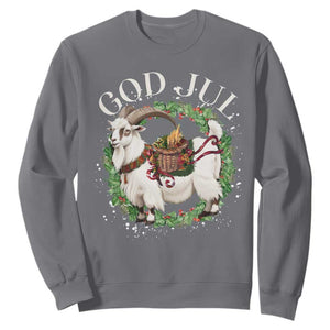 God Jul Sweatshirt Yule Goat Christmas Wreath Winter Solstice TS11 Charcoal Print Your Wear