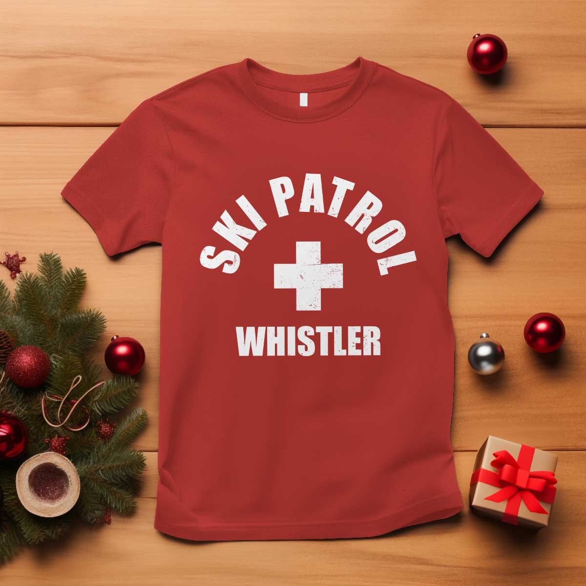 Ski Patrol Whistler T Shirt Winter Slopes Skiing Snowboarding TS11 Red Print Your Wear