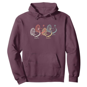 Thanksgiving Turkey Day Retro Poultry Holiday Hoodie TS11 Maroon Print Your Wear