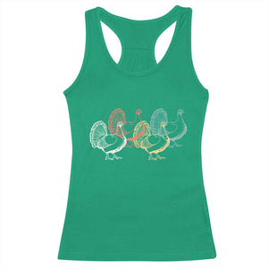 Thanksgiving Turkey Day Retro Poultry Holiday Racerback Tank Top TS11 Irish Green Print Your Wear