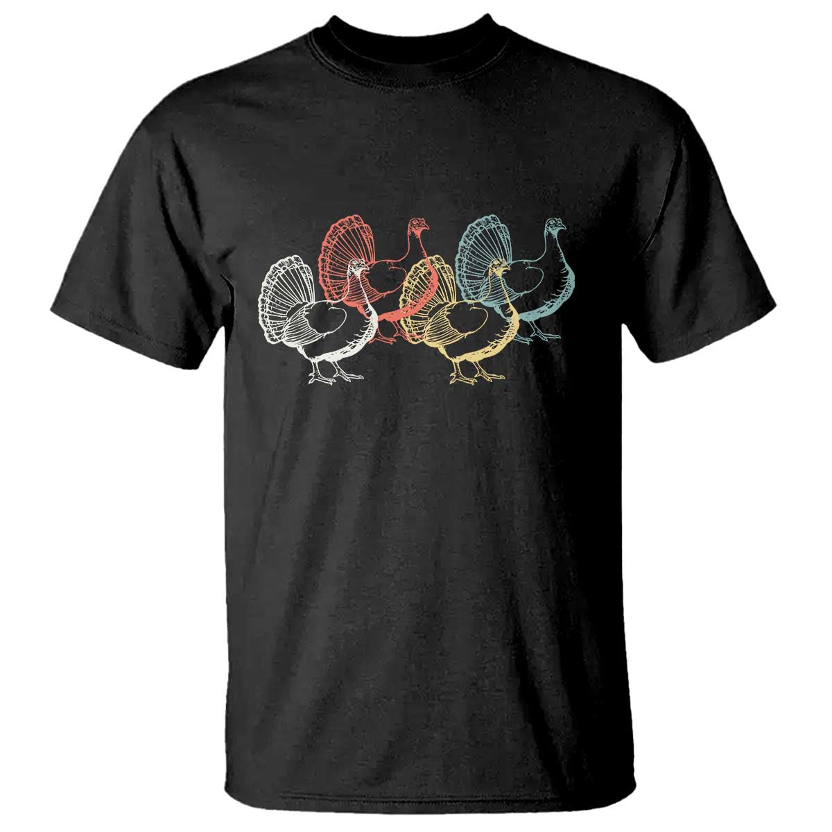 Thanksgiving Turkey Day Retro Poultry Holiday T Shirt TS11 Black Print Your Wear
