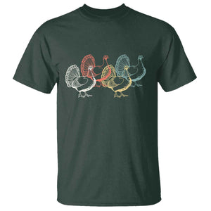 Thanksgiving Turkey Day Retro Poultry Holiday T Shirt TS11 Dark Forest Green Print Your Wear